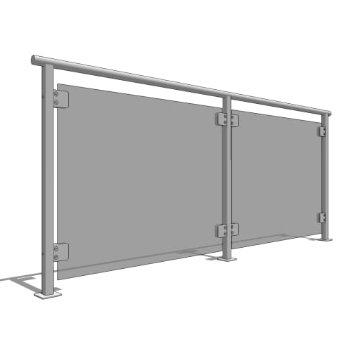 Glass Railing System with Round Top